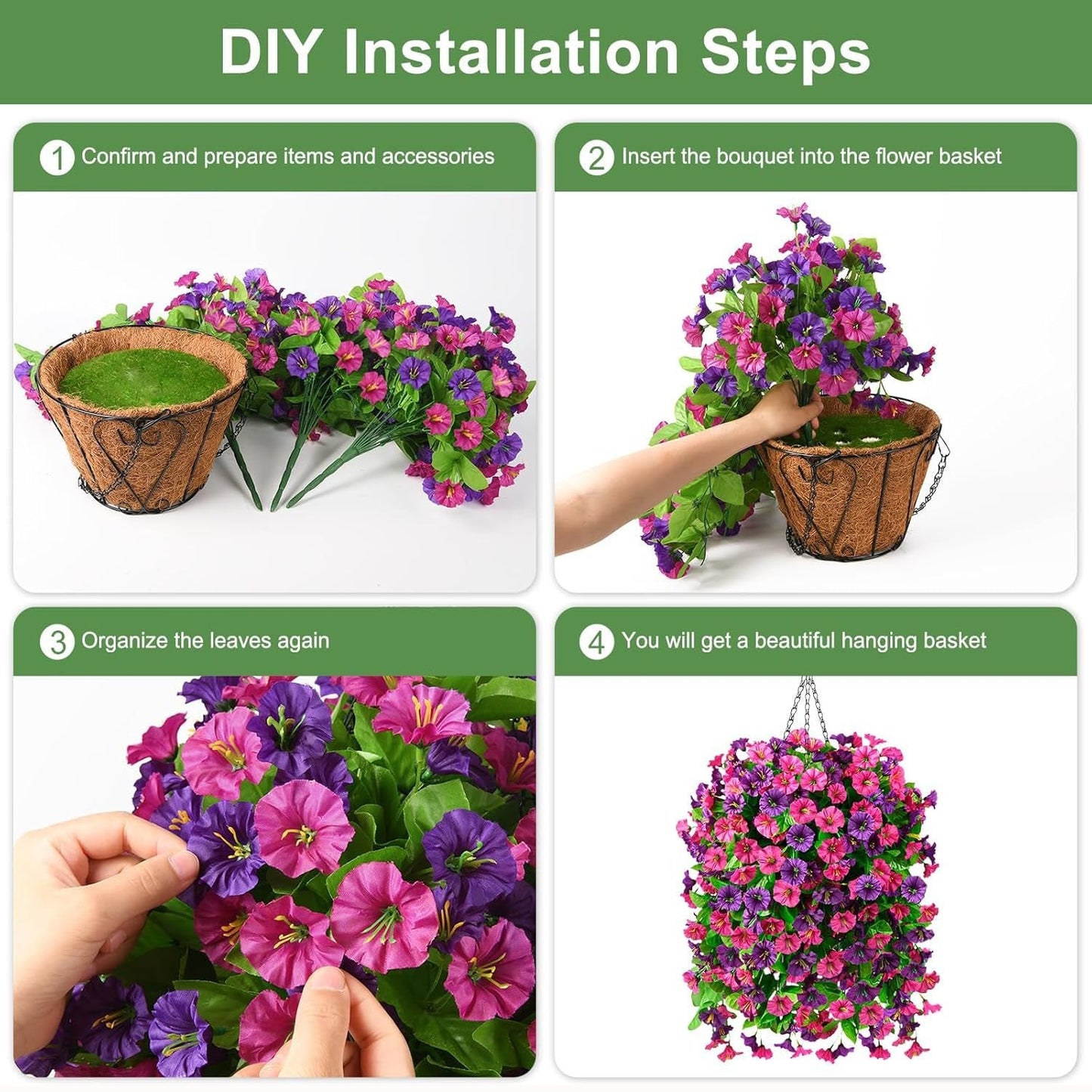 🌺 UV Resistant Hanging Artificial Morning Glory Vine 💖