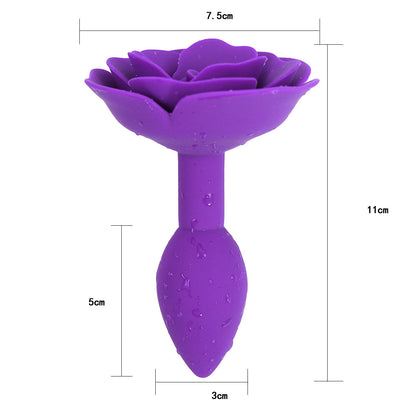 Rose Purple Butt Plug Training Anal Plug Backyard Sex Toys