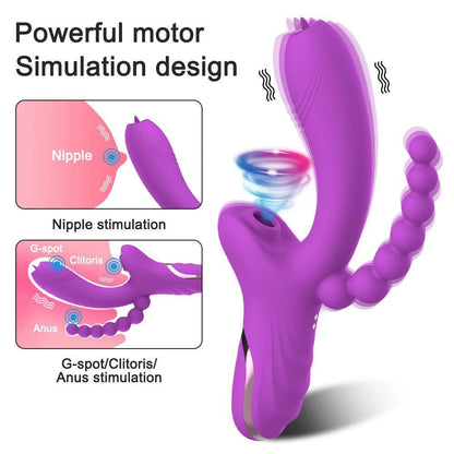 Double-Headed Vibrator Sucking Ball Stick