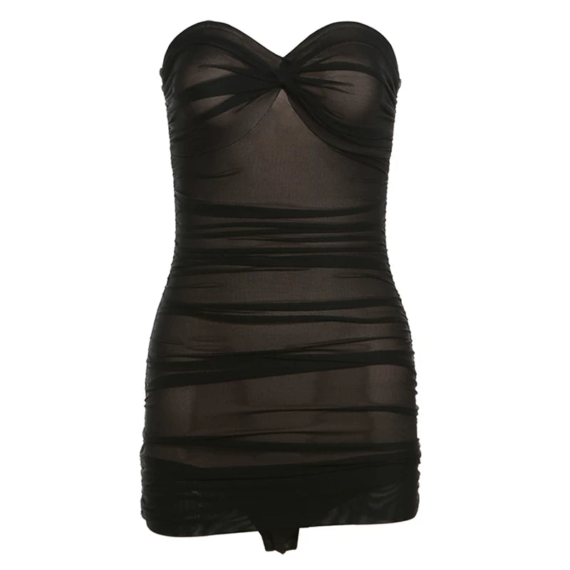 Bxucca | Gauze Tube Top Jumpsuit for Women – Slim-Fit Twist Backless One-Piece