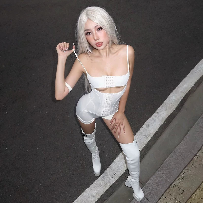 Bxucca | Adjustable Strap Slim-Fit Jumpsuit for Women – Elastic One-Piece Pants