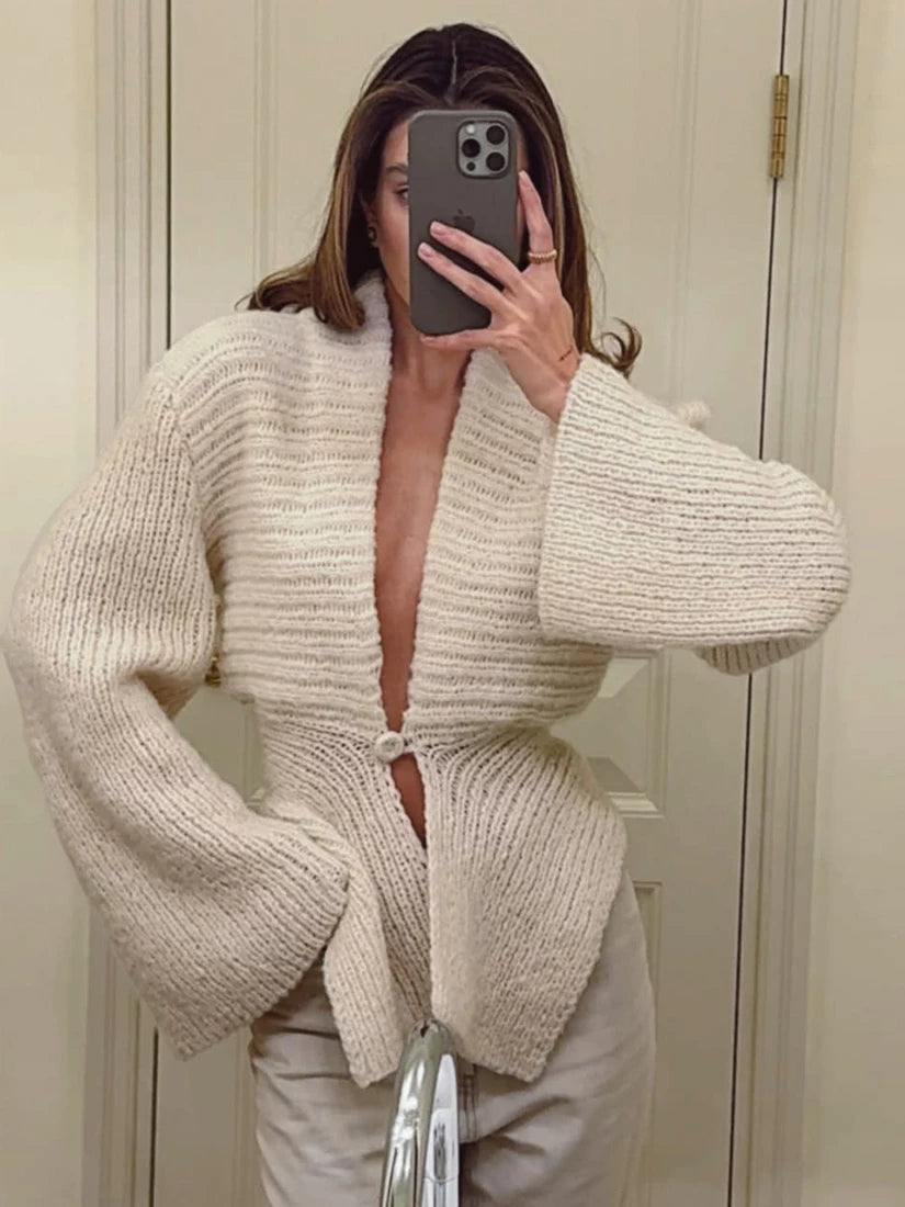 Bxucca | Pleated Button-Front Irregular Long Sleeve Jacket for Women – Autumn Trendy Outerwear