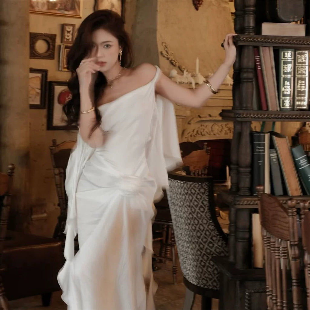 Bxucca | Backless Suspender Evening Dress for Women – Elegant Floor-Length Banquet Gown