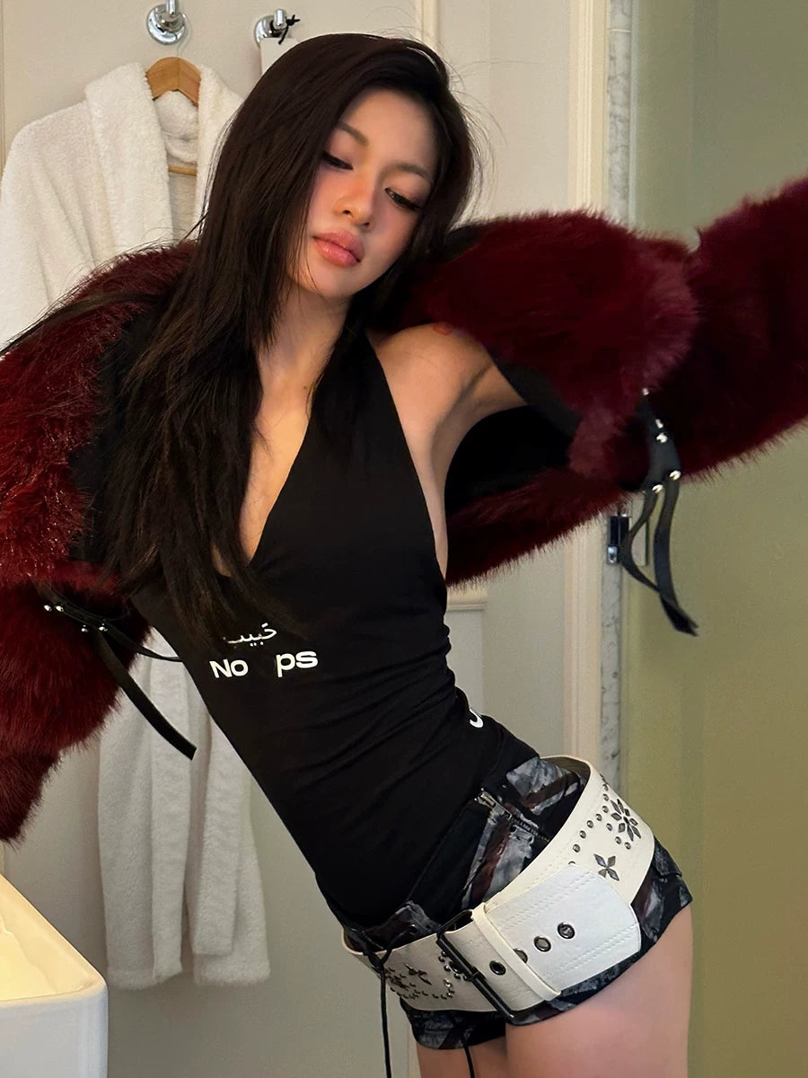 Bxucca | Faux Fur Short Jacket for Women – Autumn & Winter Versatile Shawl-Style Top