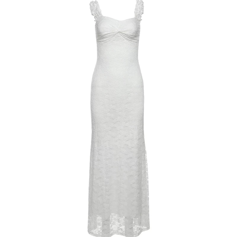 Bxucca | One-Shoulder Lace Dress for Women – Slim-Fit Elegant Long Skirt Evening Outfit