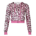 Bxucca | Pink Leopard Print Two-Piece Set for Women – Hooded Long Sleeve Top & Hip-Covering Skirt