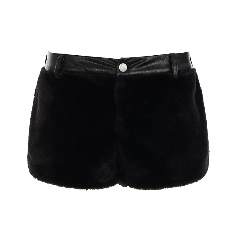 Bxucca | Furry Waistcoat Top for Women – Slim-Fit Long-Sleeve Street Style Short Jacket