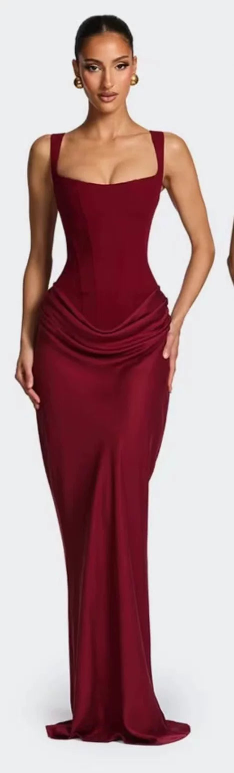 Bxucca | Sleeveless Backless Suspender Dress for Women – Slim-Fit Solid Color Strap Dress