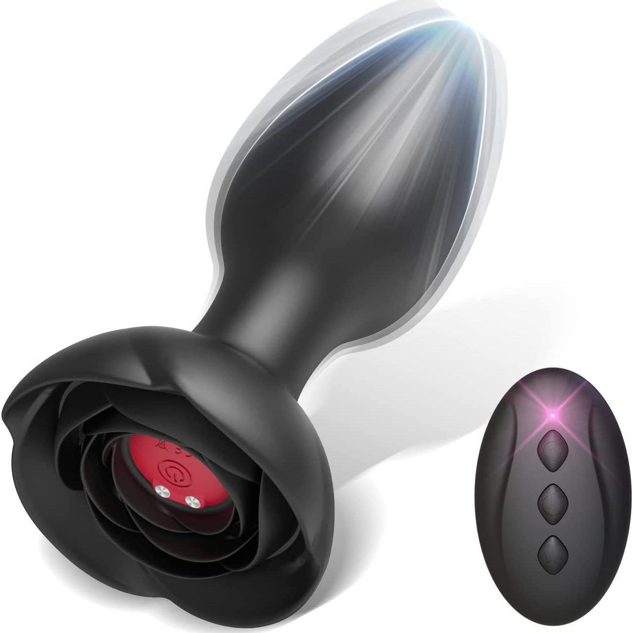 Rose Remote Control 10 Frequency Vibration Silicone Anal Plug